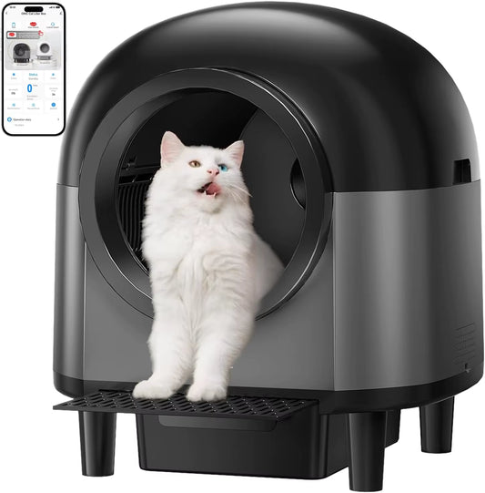 Automatic Cat Litter Box Self Cleaning,Smart Litter Box with Stairs, Safety Protection, 100L+10L App-Control Cat Litter Boxes