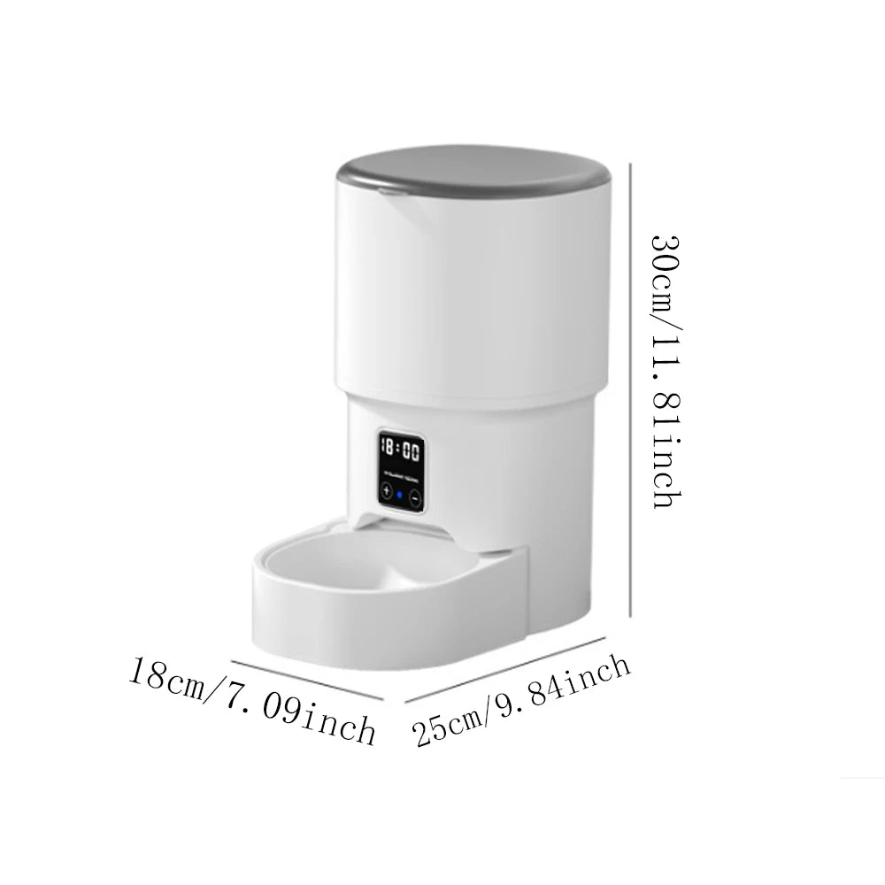 4L WIFI Button Automatic Cat Feeder Intelligent Cat and Dog Pet Feeder Smart Pet Cat Food Dispenser Pet Feeder(No 5V 1A Plug)